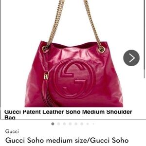 Gucci Fuchsia Patent Leather Soho Shoulder Bag